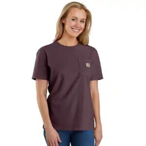 Carhartt Loose Fit Heavyweight S/S Pocket T-Shirt- Blackberry Heather